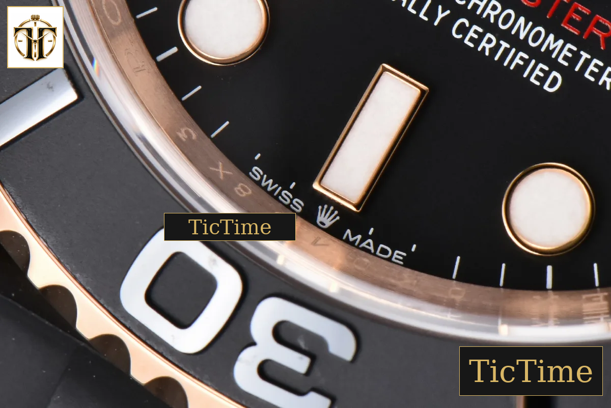 Yacht-Master 904L 126655 40mm Clean Factory RG Ceramic Black Dial Oysterflex Strap VR3235 — foto 8