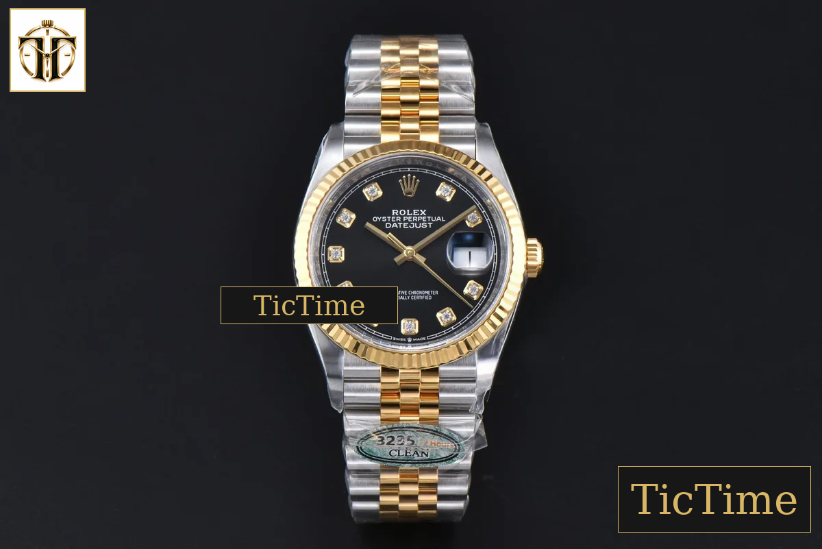 DateJust 126333 36mm Clean Factory YG/SS Black Dial Diamond Marker YG/SS Jubilee Bracelet VR3235 — foto 2