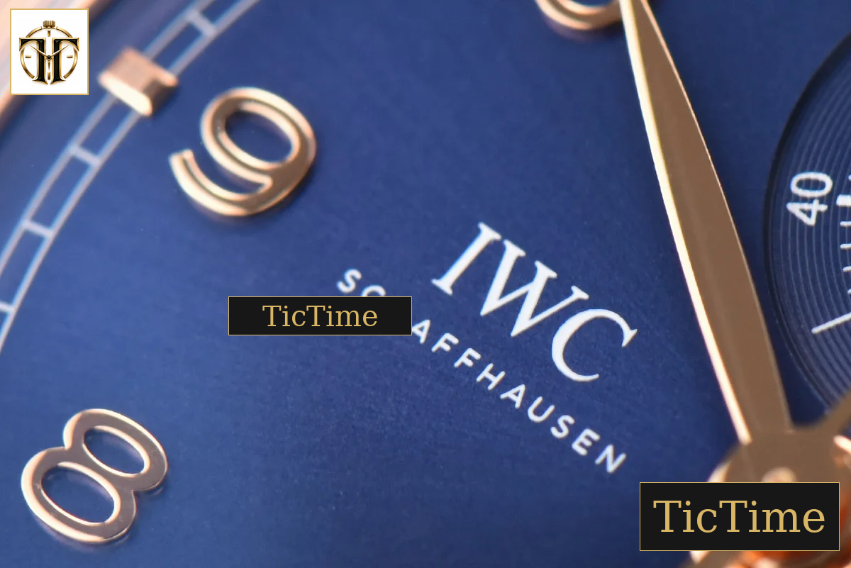 Portuguese Chrono IW390305 42mm ZF Blue Dial Brown Leather Strap A7750 — foto 6
