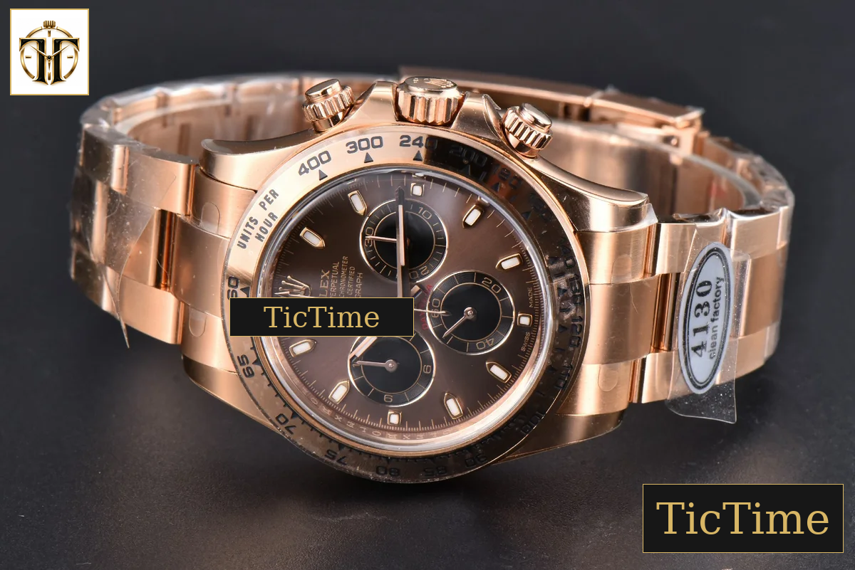 Daytona 116505 40mm Clean Factory RG Brown Dial Black Subdials RG Bracelet A4130 — foto 14