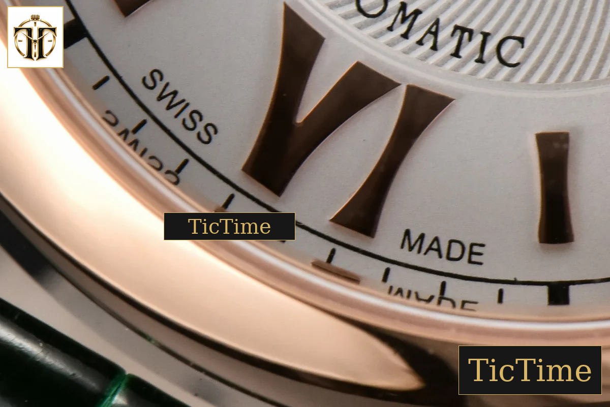 Happy Sport Automatic 33mm HWF RG/SS White Dial Green Leather Strap A2892 — foto 9