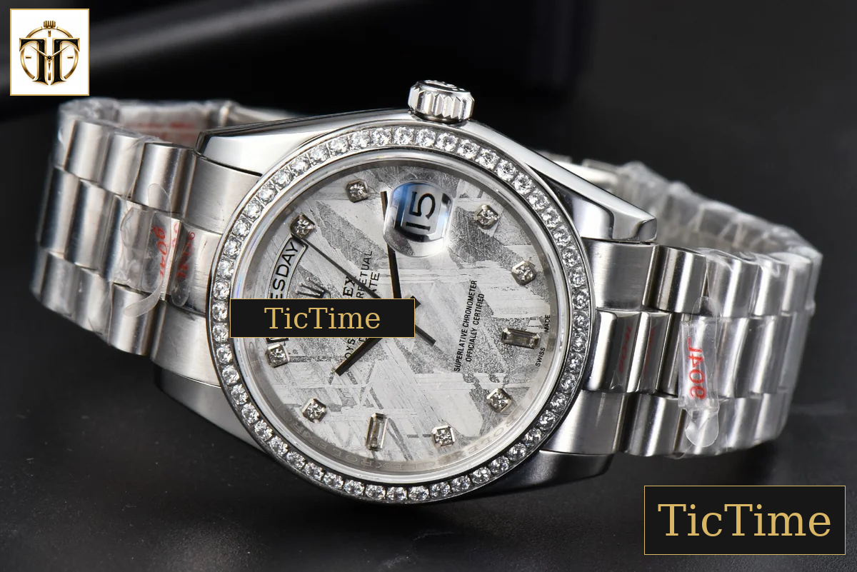Daydate 36mm GMF Diamond Meteorite Dial Diamond Marker SS Bracelet A3235 — foto 15