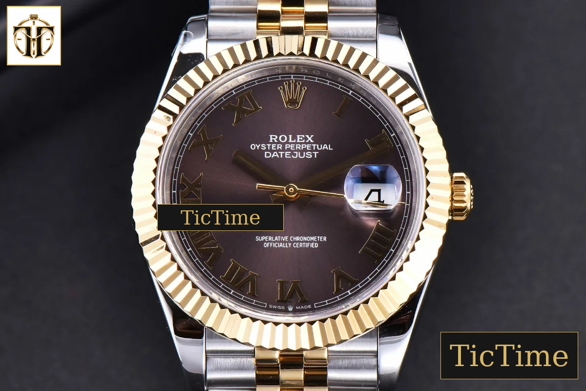 Datejust 41mm GMF YG/SS Gray Dial Roma Marker Fluted Bezel Jubille Bracelet VR3235 — foto 2