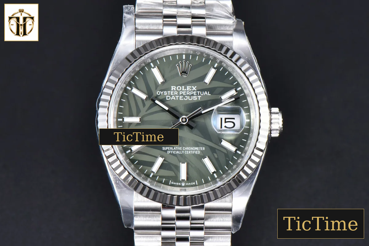 DateJust 126234 36mm Clean Factory Green Plam Dial Jubilee Bracelet VR3235 — foto 3