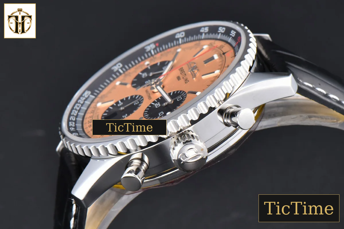 Navitimer B01 43mm BLSF RG Dial Black Subdial Black Leather Strap A7750 — foto 11
