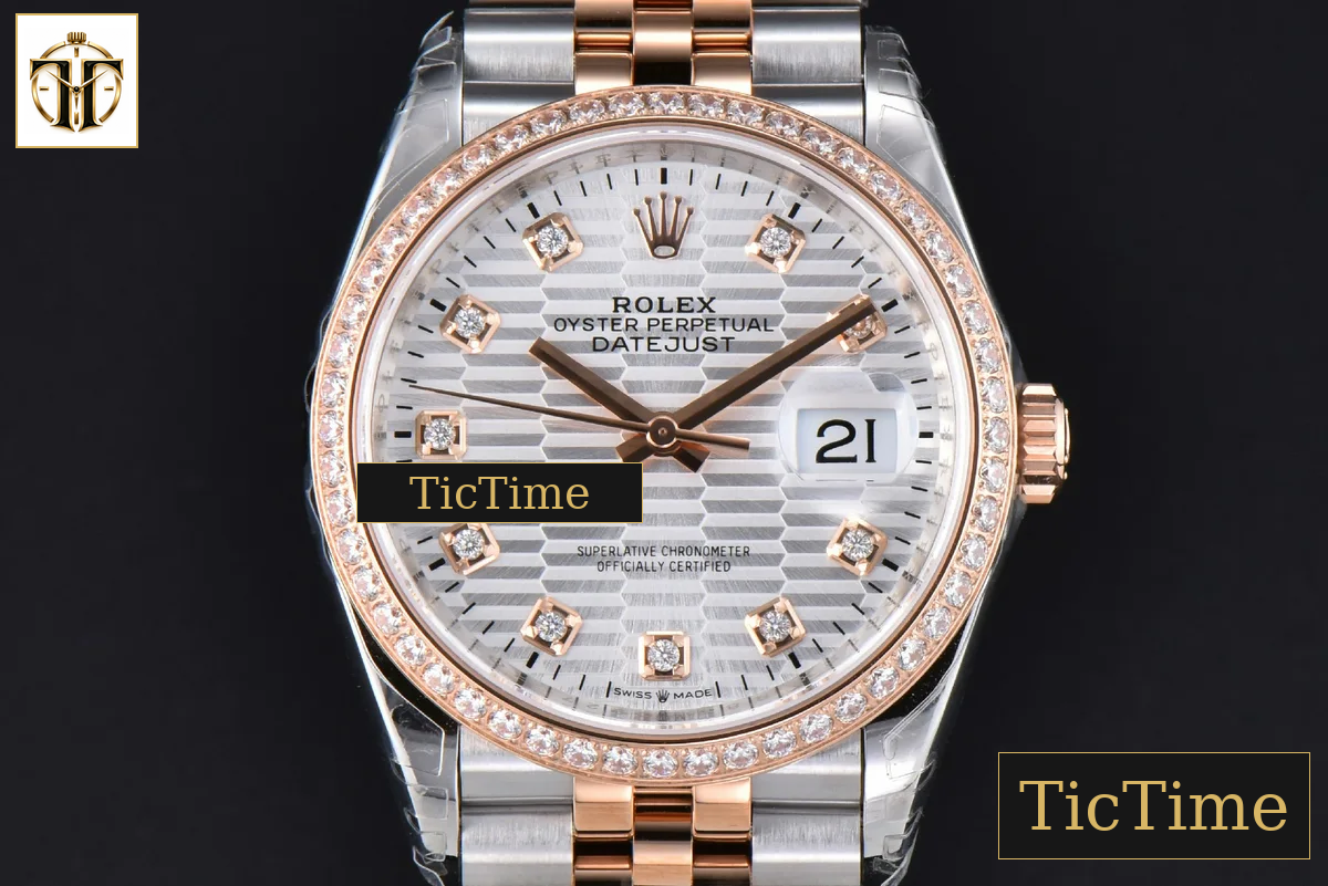 DateJust 126231 36mm VSF RG/SS Diamond Silver Motif Dial Diamond Marker Jubilee Bracelet VS3235 — foto 2