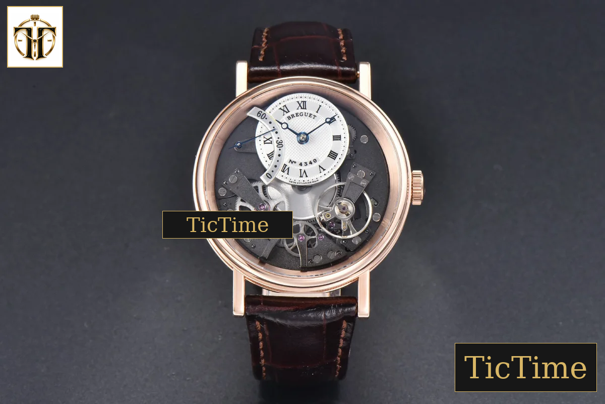 Tradition 7057BR 40mm ZF RG Gray Dial White Subdial Black Leather Strap A505 — foto 2