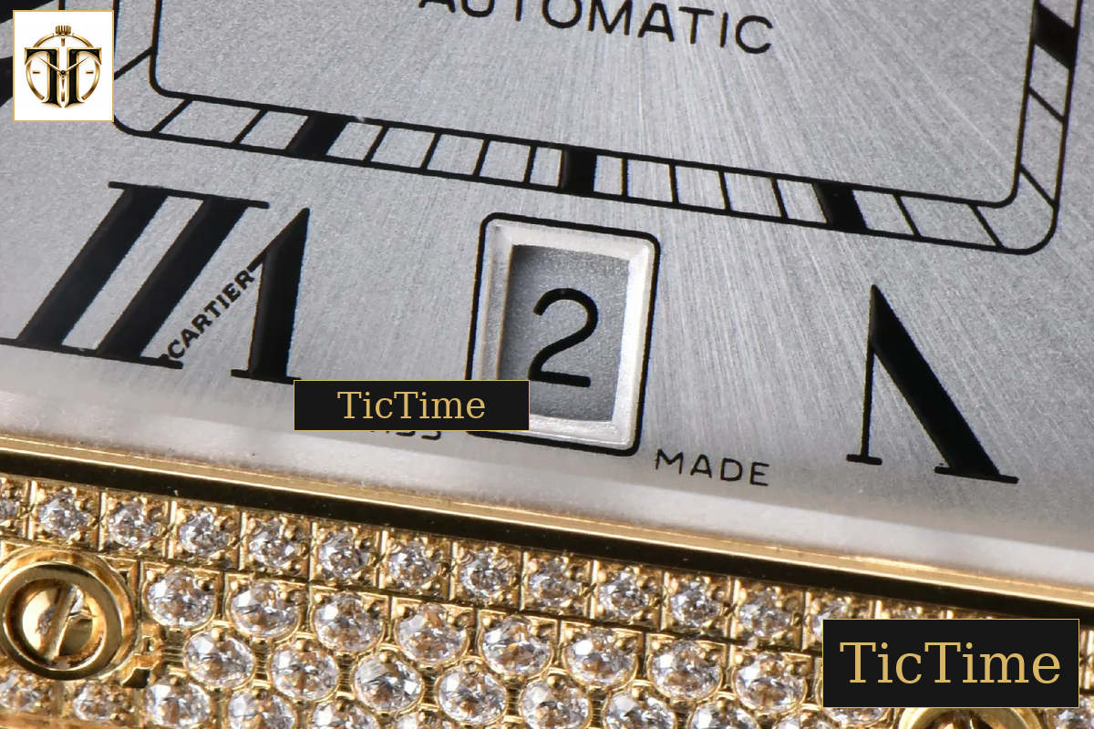 Santos de Cartier XL 40mm AF YG White Dial YG Diamond Bezel Black Rubber Strap Miyota 9015 — foto 7