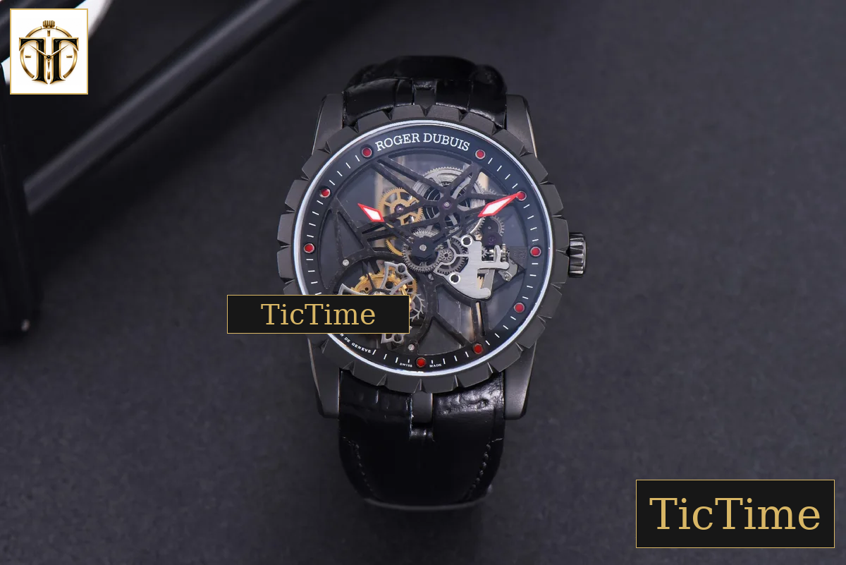 Excalibur Spider 47mm BBRF Skeleton Dial Black Leather Strap Flying Tourbillon Manual Wind — foto 3