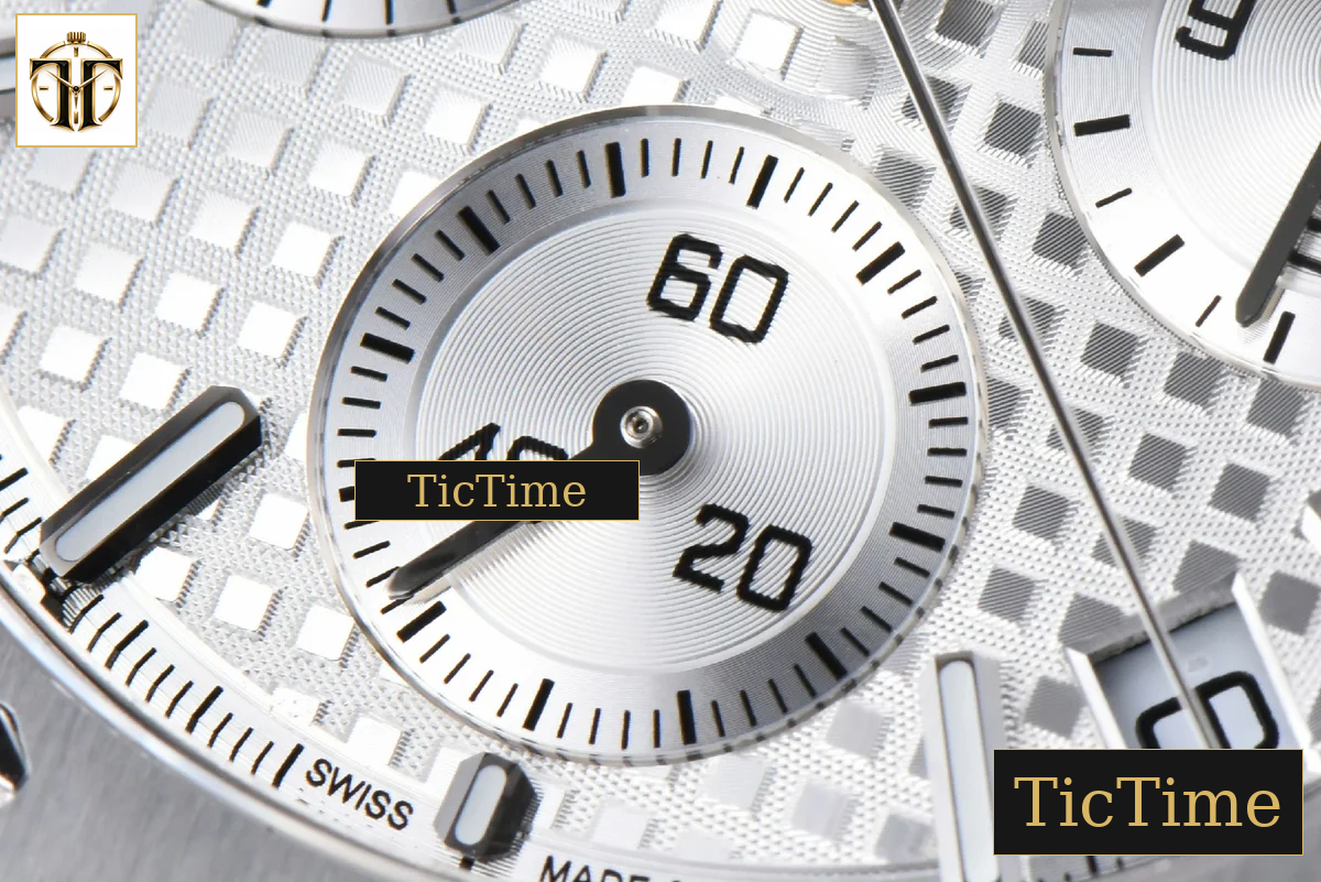 Royal Oak Chronograph 26240 41mm APSF Silver Checkered Silver Subdial SS Bracelet V1 SH4401 — foto 8