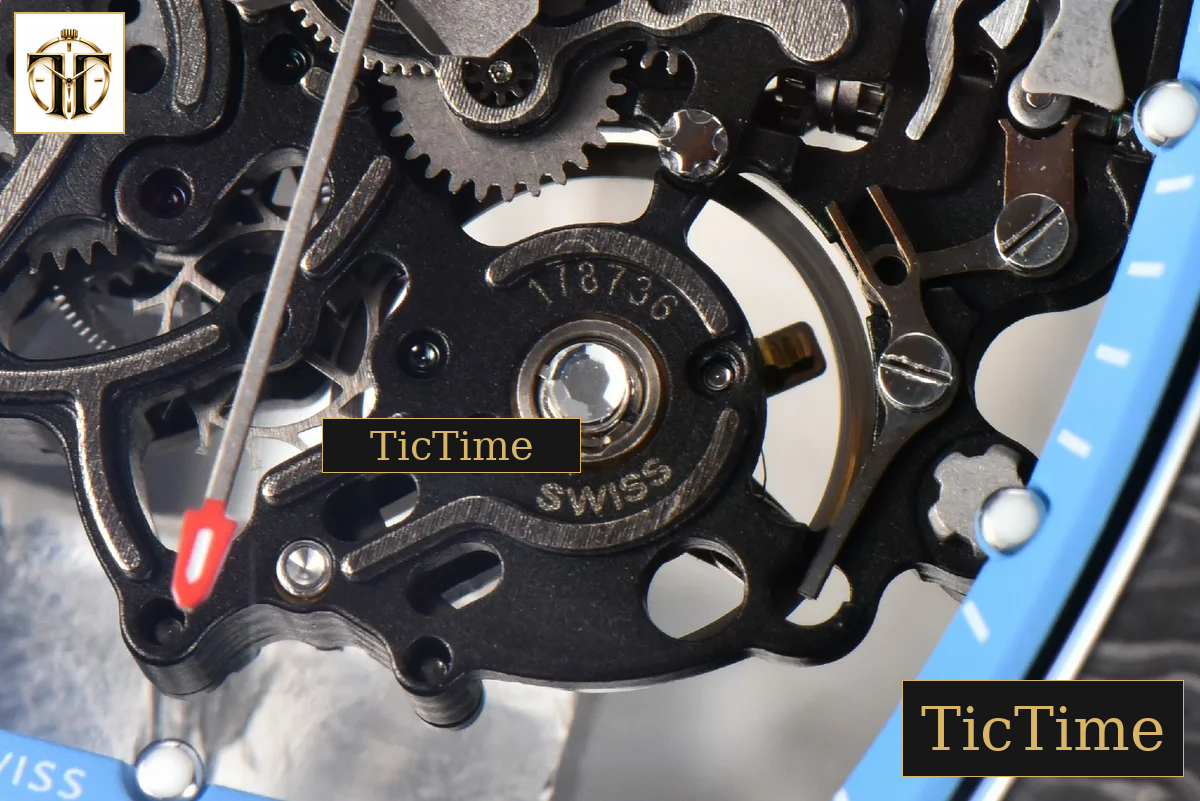 NTPT RM055 42mm RMF Blue Skeleton Dial White Rubber Strap RMUL2 — foto 8