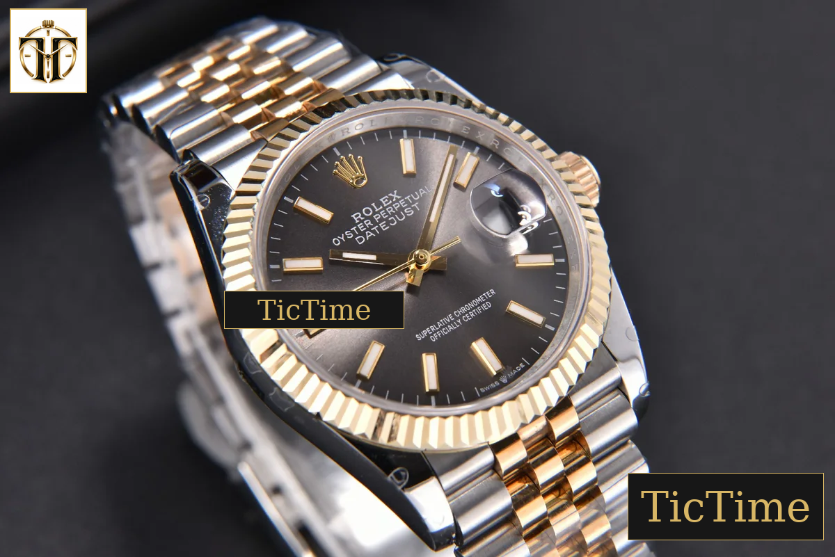 DateJust 904L 36mm GMF YG/SS Fluted Bezel Black Dial Lume Marker Jubilee Bracelet VR3235 — foto 10
