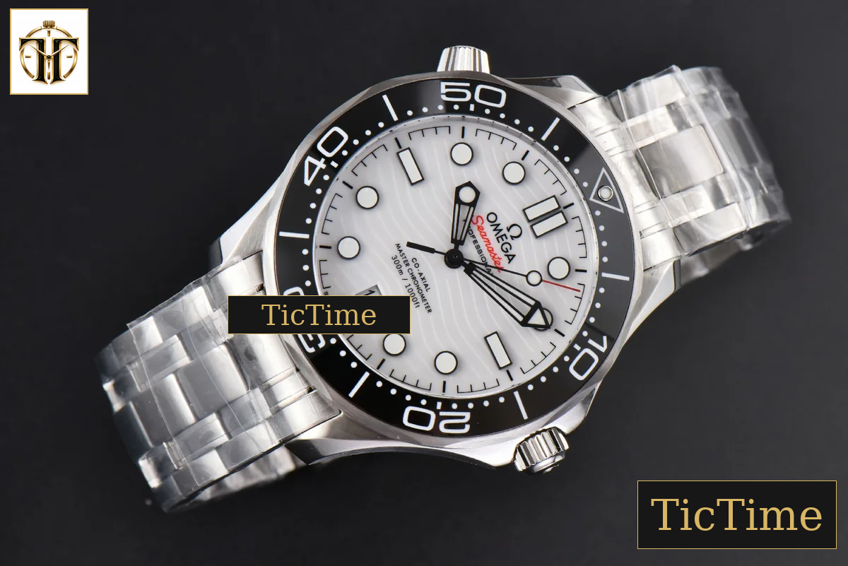 Seamaster Diver 300M 42mm ZF Black Ceramic White Dial SS Bracelet A8800 — foto 12