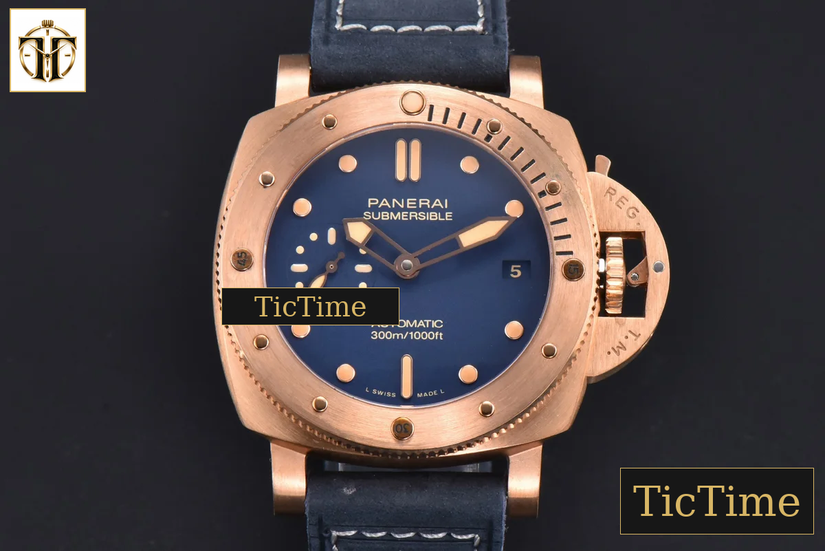 Submersible Quaranta PAM1074 42mm VSF Bronze Blue Dial Blue Leather Strap P900 — foto 2