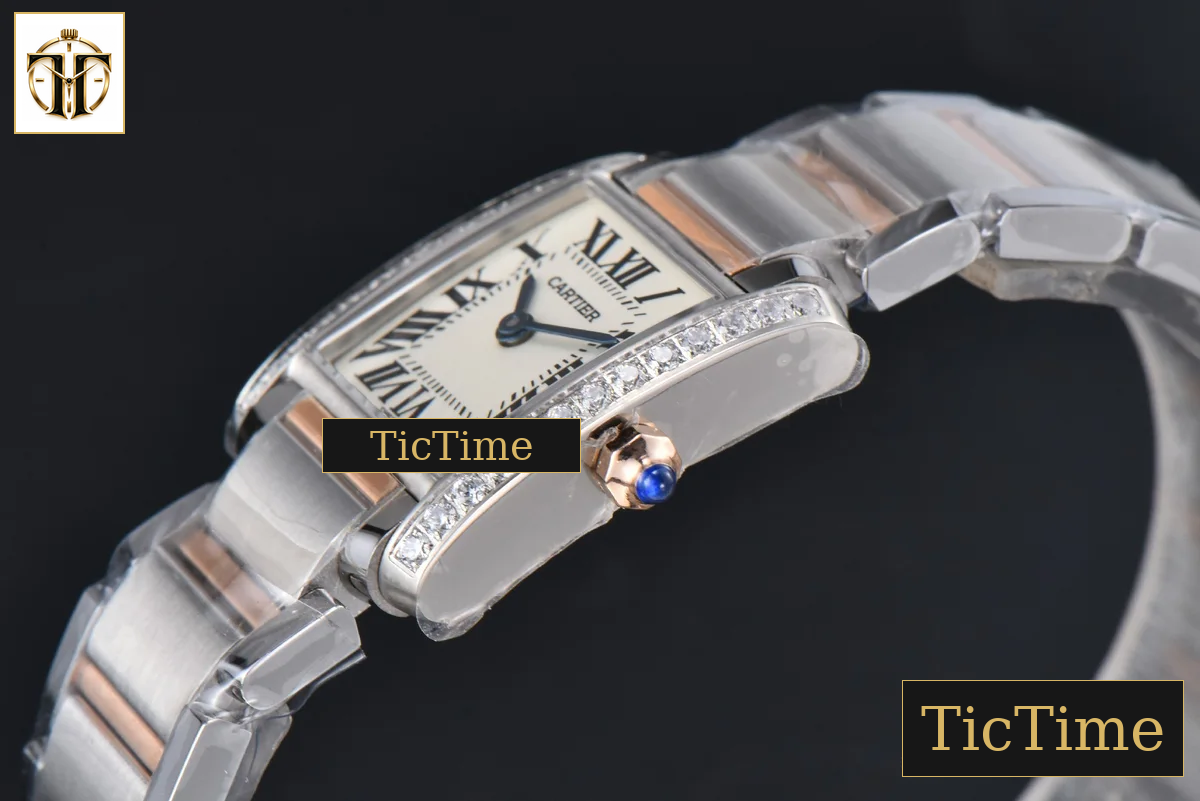 Tank Francaise Small 25.7mmx21.2mm 8848F Diamond RG/SS Bracelet Quartz — foto 10