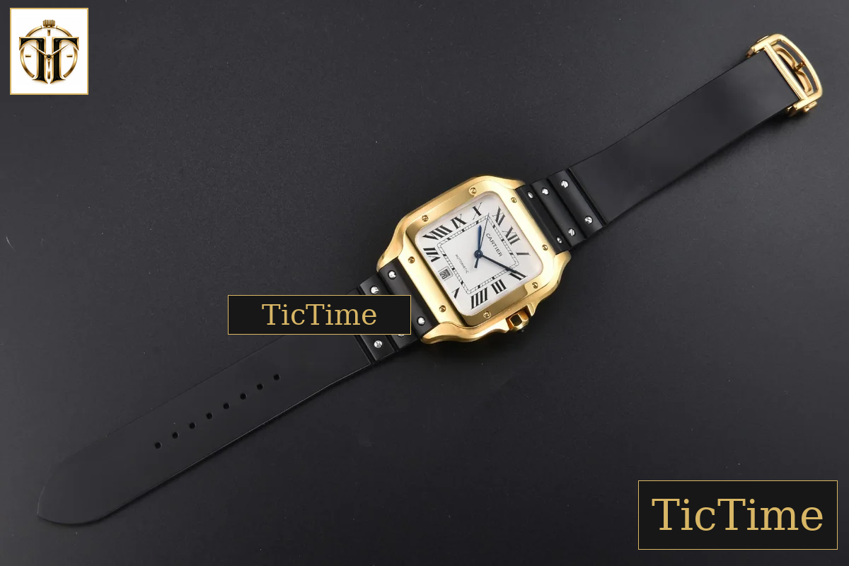 Santos de Cartier XL 40mm AF YG White Dial Black Rubber Strap Miyota 9015 — foto 31