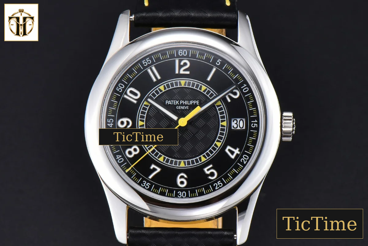 Calatrava 6007G 40mm ZF Black Dial Yellow Hand Nylon Strap 9015 — foto 2