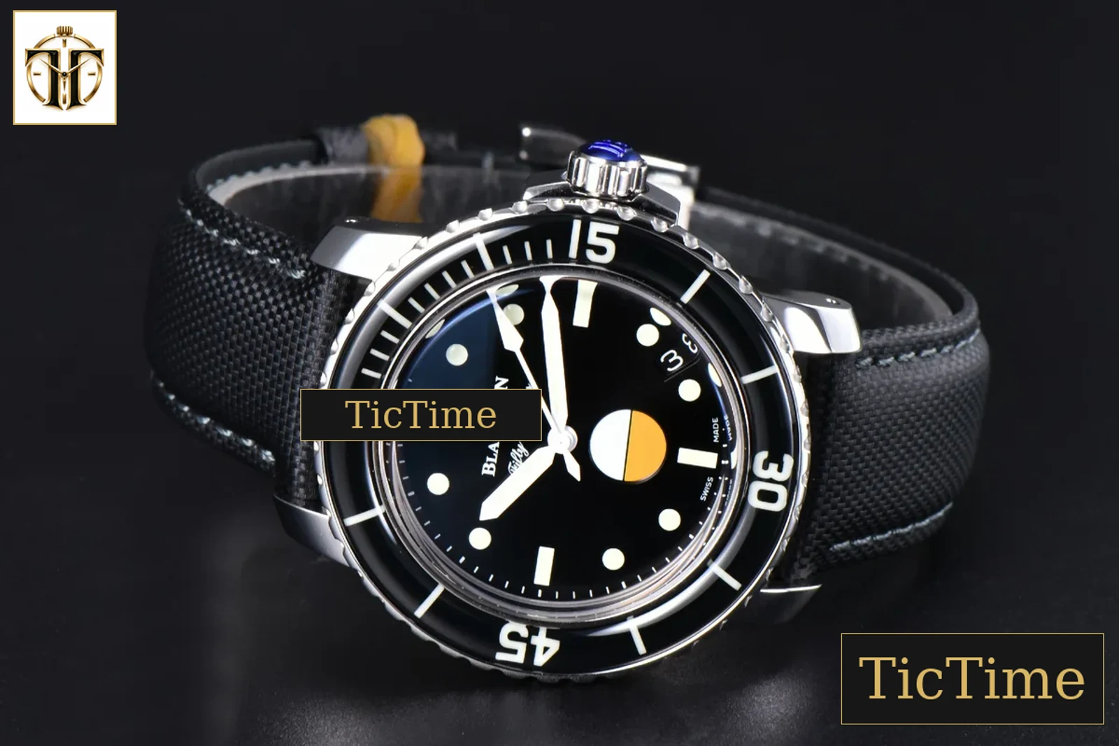 Fifty Fathoms 41mm ZF Black Dial Nylon Strap A23J — foto 13