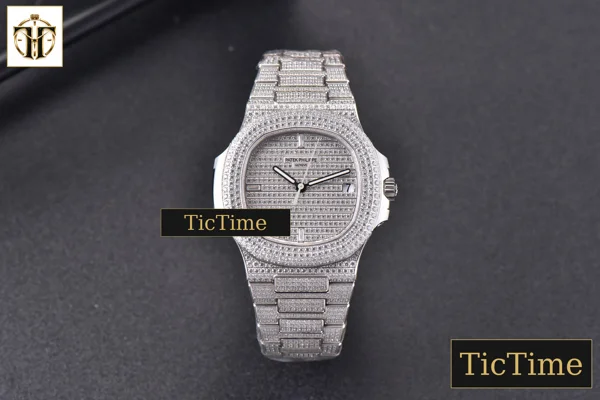 Foto frontal — Nautilus 5719/1G PPF Full Diamonds Dial and Bracelet 324CS