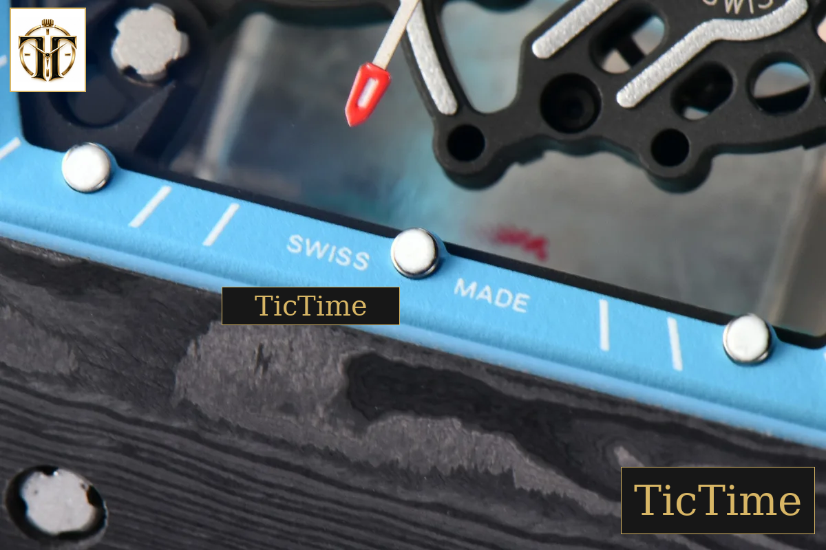 NTPT RM055 43mm ZF Blue Bezel Blue Crown blue Rubber Strap V6 RMUL2 — foto 10
