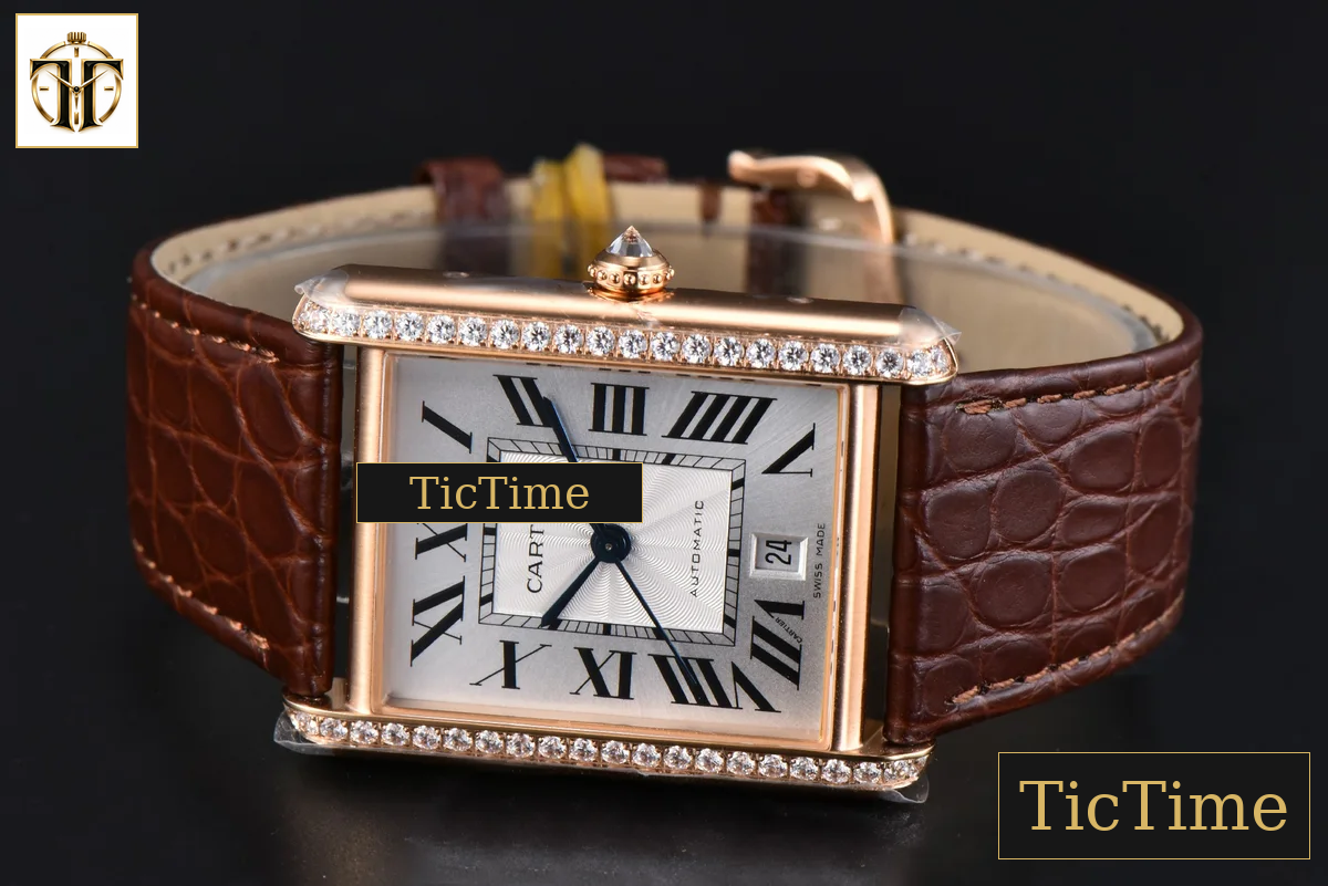Tank Solo XL Automatic 31mm x 41mm AF RG Diamond Brown Leather Strap 9015 — foto 11
