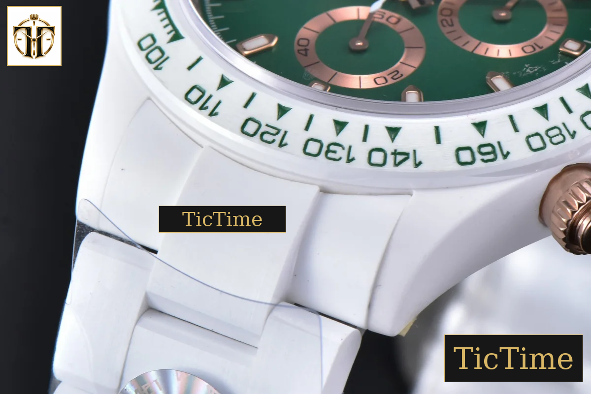 Daytona AET AETF White Ceramic Green Dial Ceramic Bracelet V2 SA4130 — foto 10