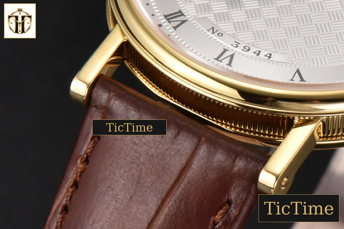 Classique 5177 38mm LTF YG White Textured Dial Roma Marker Brown Leather Strap MY9015 — foto 8
