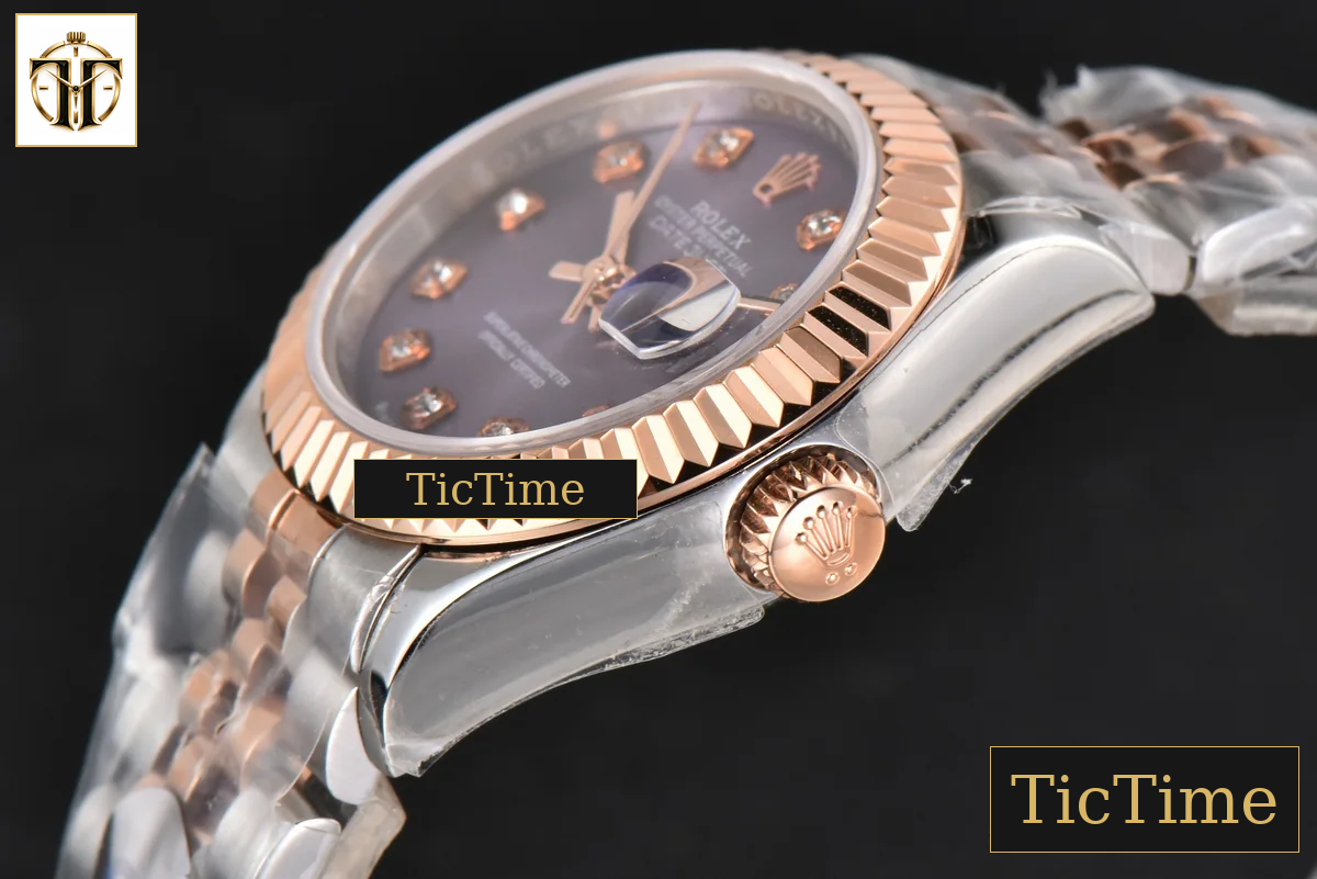 DateJust Ladies 28mm WF RG/SS Purple Dial Diamond Marker Jubilee Bracelet A2236 — foto 12