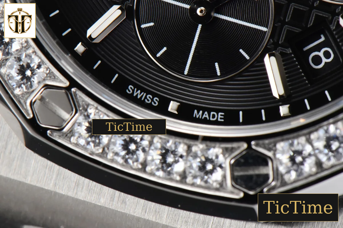 Offshore Ladies 26231ST 37mm RXWF Diamond Black Dial Black Subdial Black Rubber Strap Quartz — foto 8