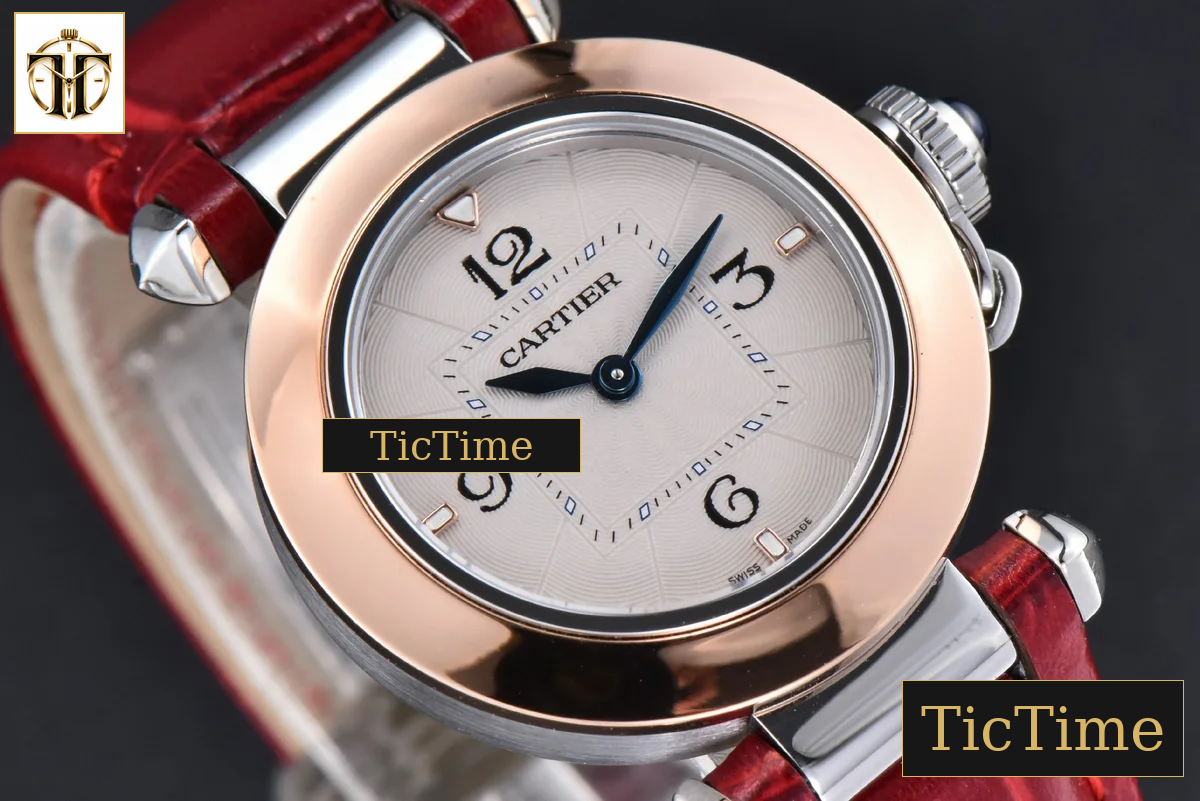Pasha Ladies 30mm AF RG White Dial Red Leather Strap Jap Quartz — foto 10