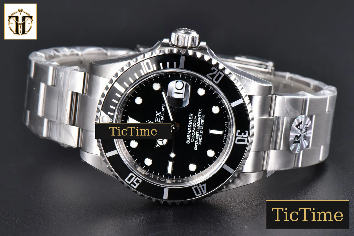 Submariner LN 16610 40mm RAF Black Bezel 904L SS Bracelet Rehaut SH3135 — foto 16