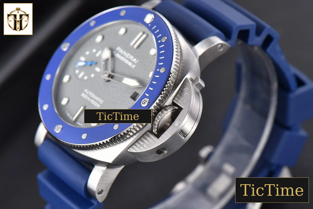 Submersible PAM959 42mm VSF Black Dial Blue Bezel Rubber Strap Asia XXXIV — foto 9