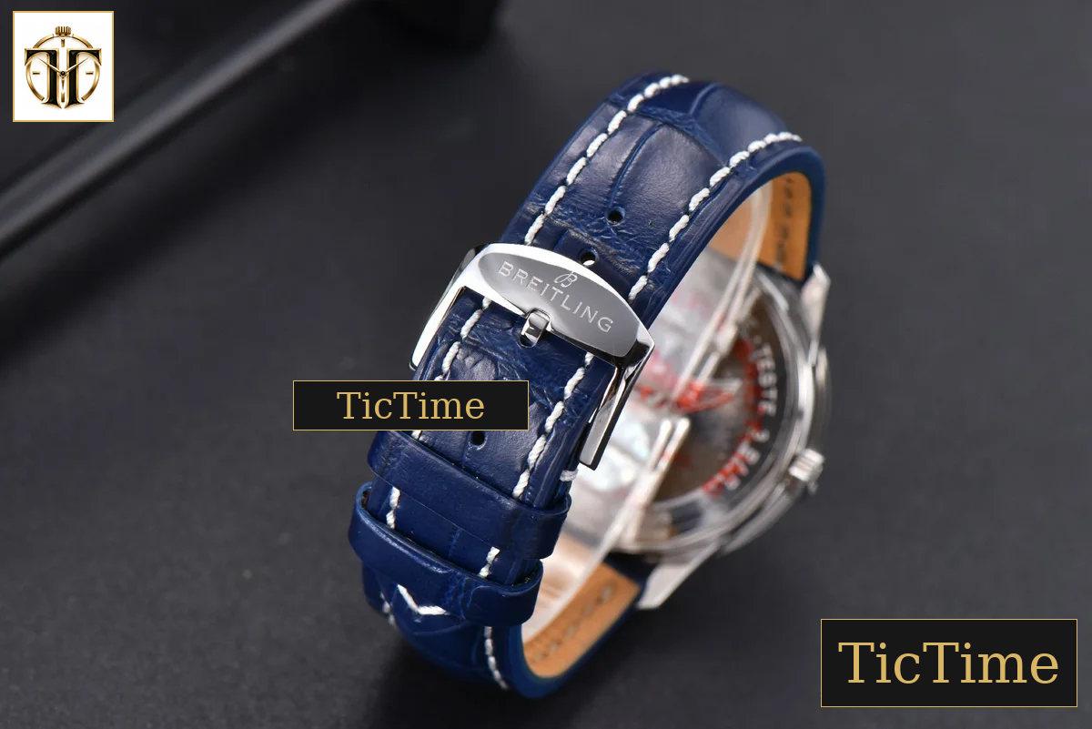 Navitimer 41mm V7F Blue Dial Blue Leather Strap A2824 — foto 15