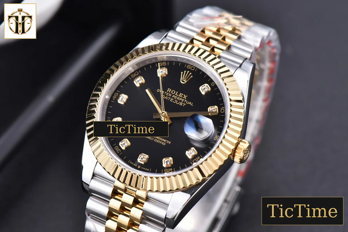 Datejust 41mm GMF YG/SS Black Dial diamond Marker Fluted Bezel Jubille Bracelet VR3235 — foto 5