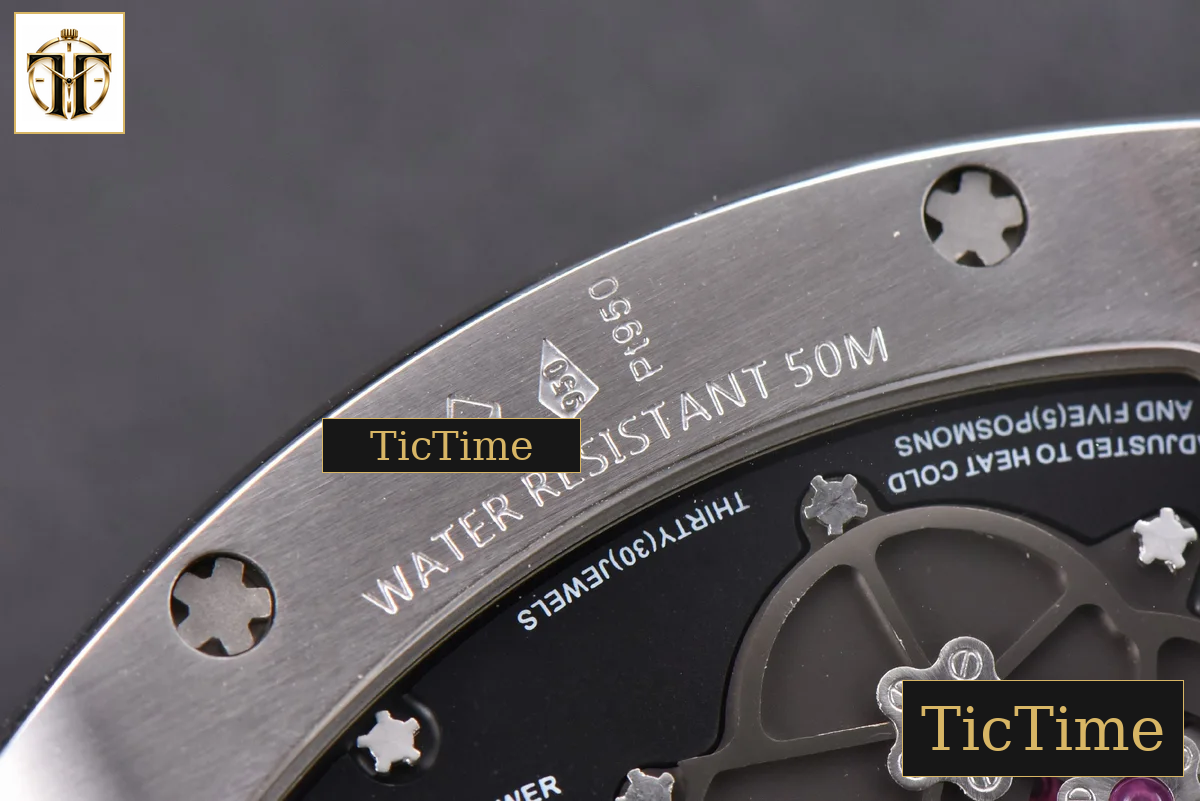Tourbillon RM001 47mm JBF SS Black Skeleton Dial Black Rubber Strap — foto 17