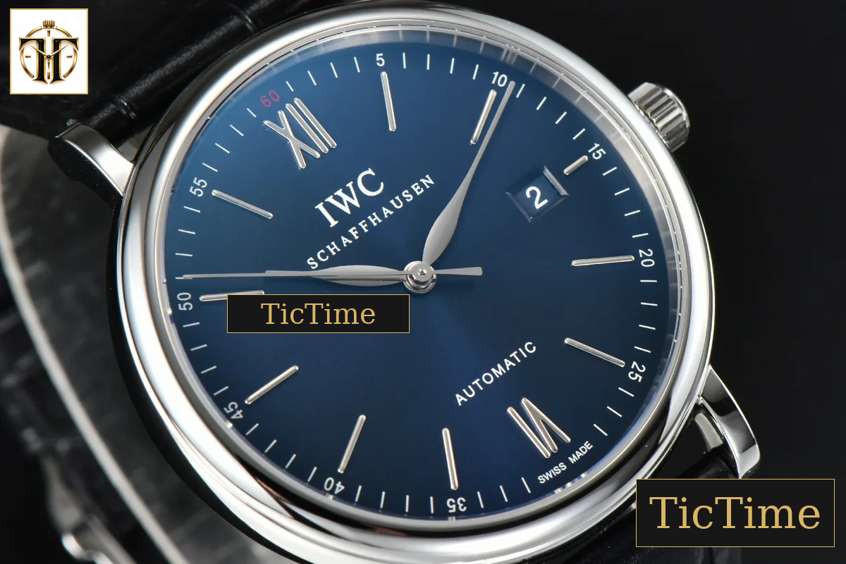 Portofino Automatic 40mm ZF Blue Dial Silver Hands Black Croc Strap A9019 — foto 10