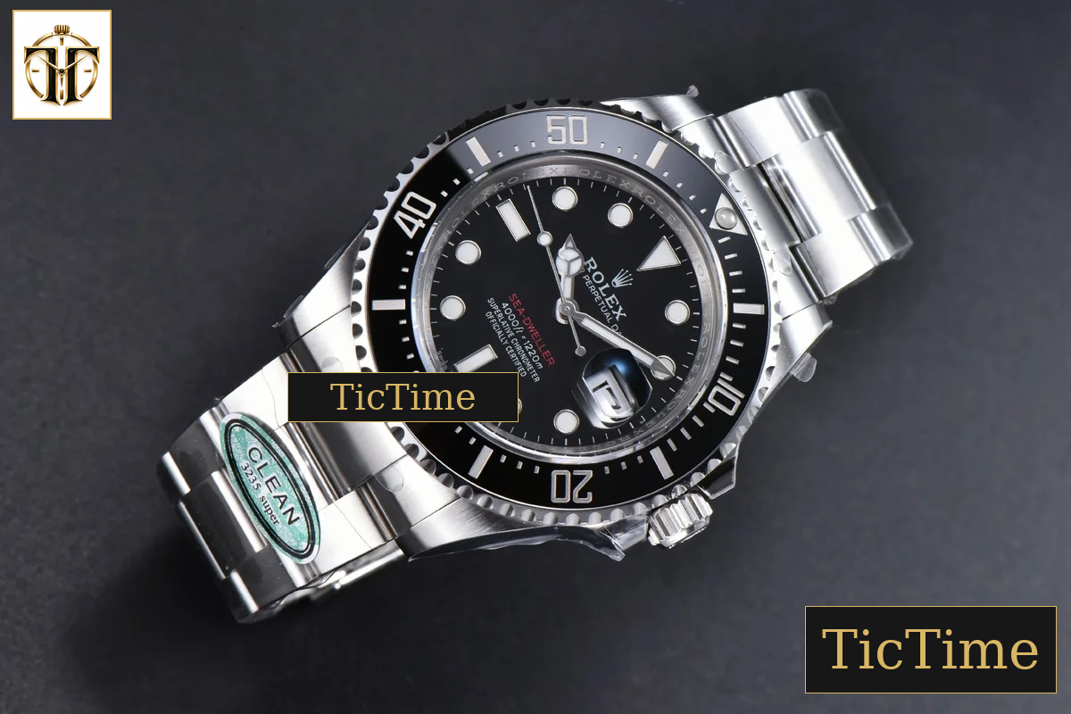Sea-Dweller 126600 43mm Clean Factory Black Ceramic ‘Red Text’ SS Bracelet VR3235 — foto 3