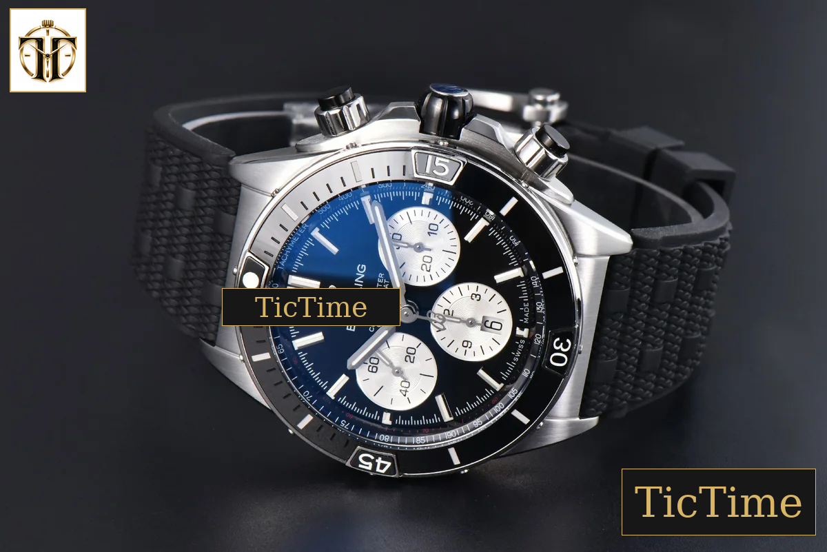 Chronomat B01 44mm BLSF Black Bezel Black Dial White Subdial Rubber Strap 7750 — foto 13