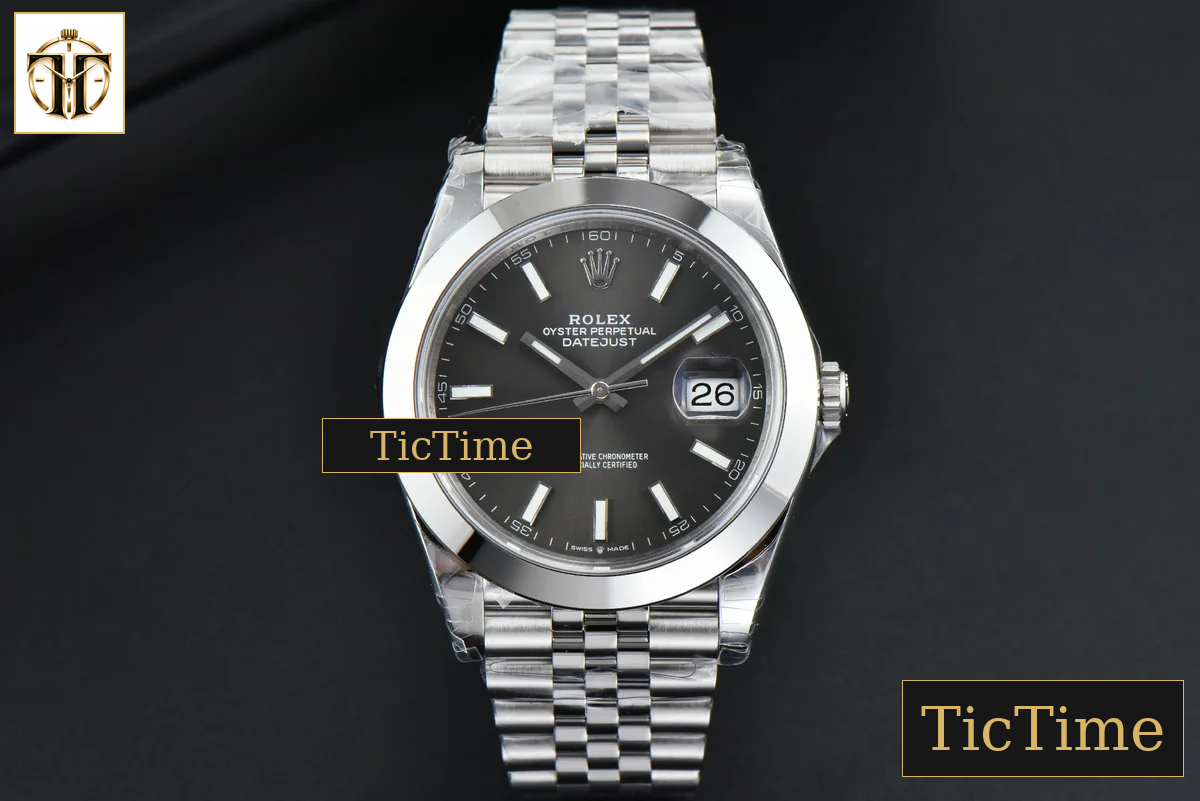 DateJust Smooth Bezel 126300 41mm VSF Gray Dial Jubilee Bracelet VS3235 — foto 3