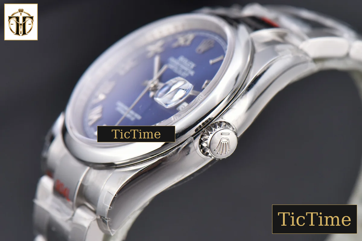 DateJust 36mm GMF SS Smooth Bezel Blue Dial Roma Marker Oyster Bracelet VR3235 — foto 13