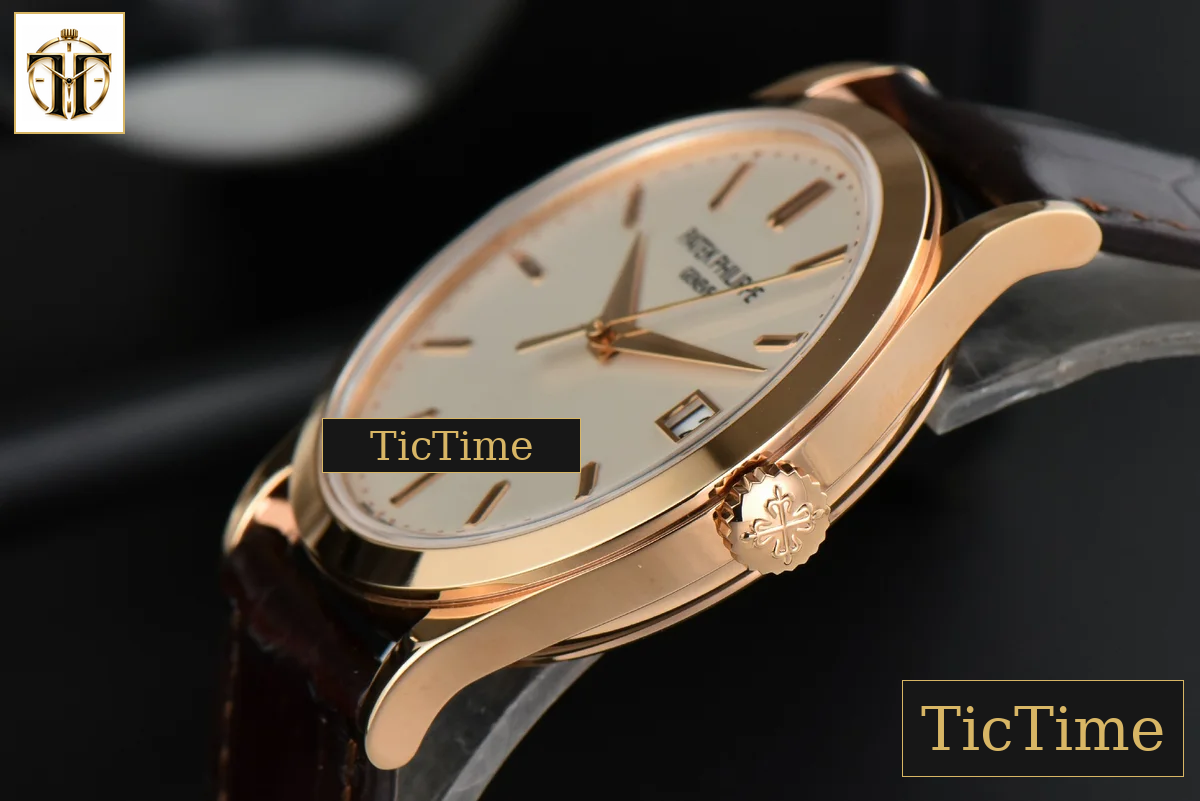 Calatrava 5296R 38mm ZF RG Beige Dial Brown Leather Strap 9015 — foto 8