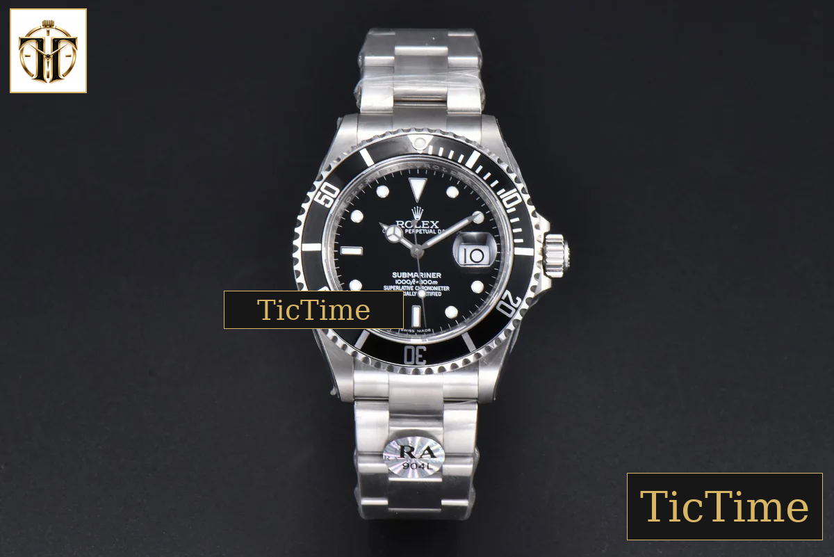 Submariner LN 16610 40mm RAF Black Bezel 904L SS Bracelet Rehaut SH3135 — foto 2