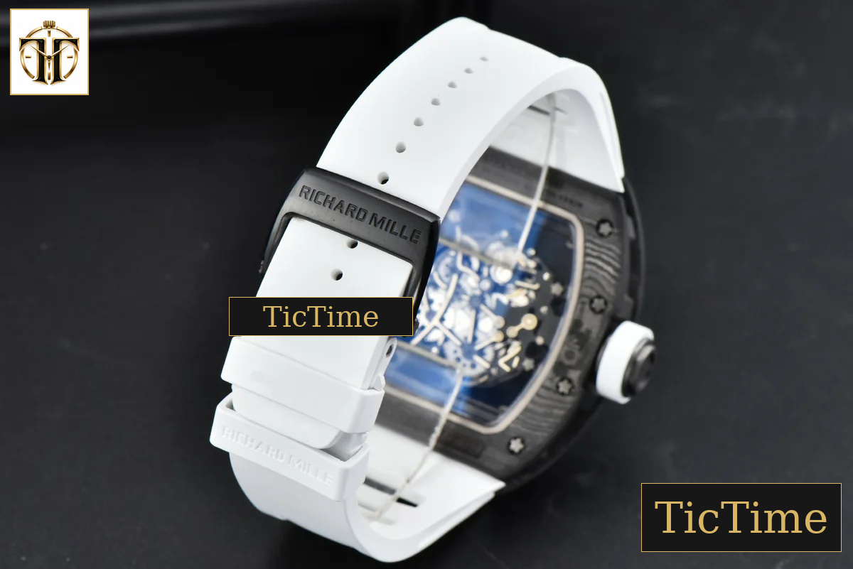 Bubba Watson RM055 42.7mm ZF Black NTPT White Skeleton Dial White Rubber Strap V6 NH05 — foto 14
