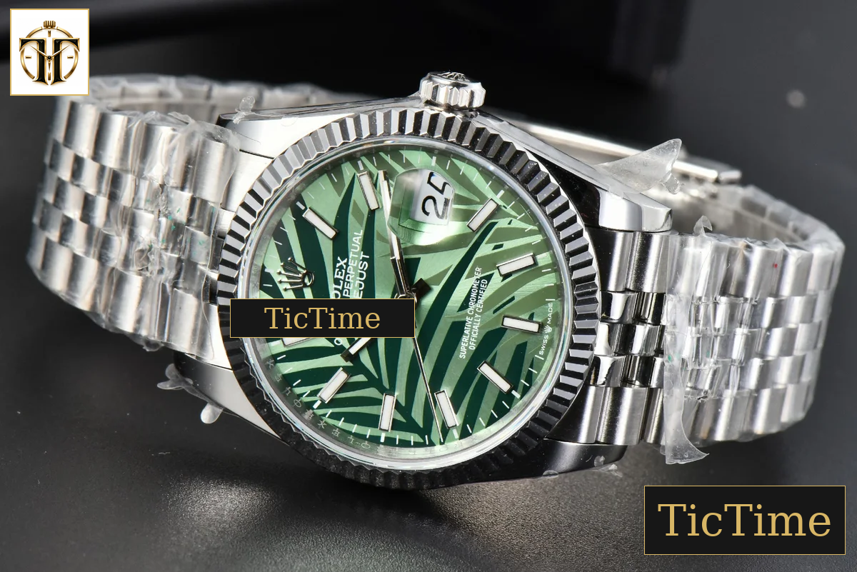 DateJust 36mm BPF Green Plam Dial Jubilee Bracelet A2824 — foto 15
