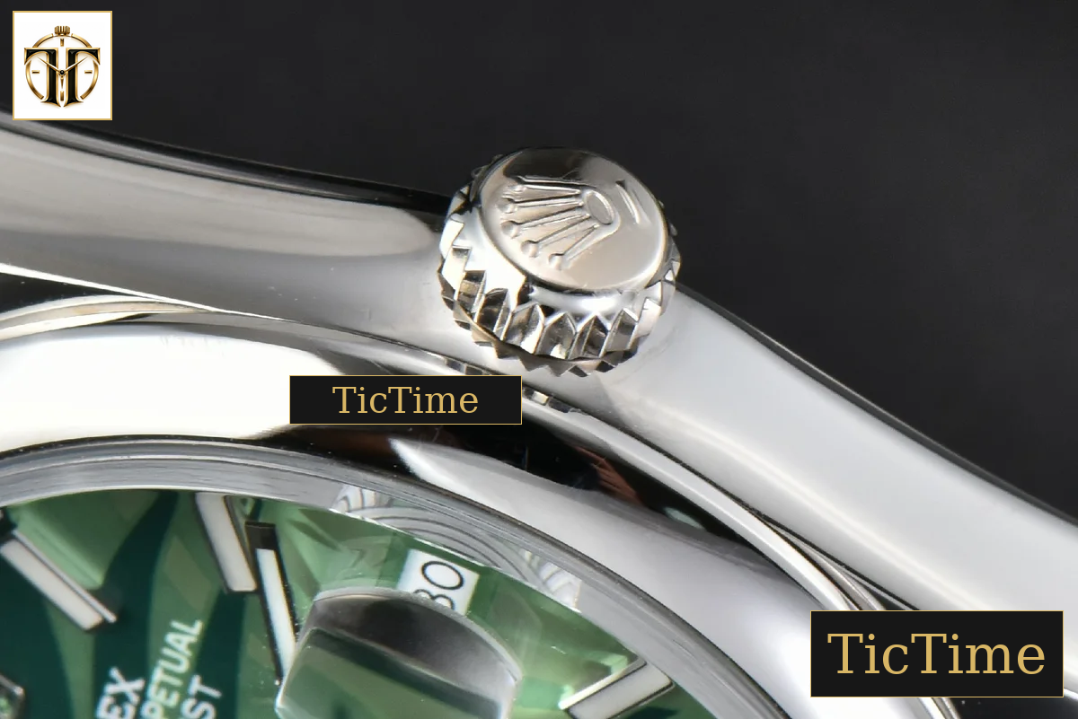 DateJust Smooth Bezel 36mm BPF Green Plam Dial Jubilee Bracelet A2824 — foto 17