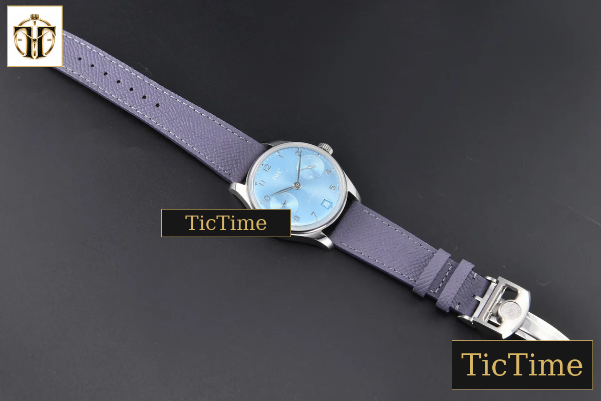 Portugieser Automatic 7 Days IWC0559D 42mm APSF Blue Dial SS Numeral Markers Gray Leather Strap A52010 — foto 35