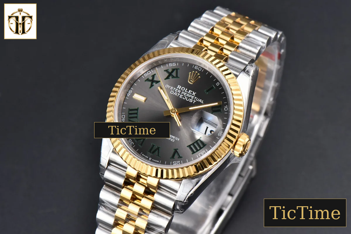 DateJust 36mm VSF YG/SS Wimbledon Gray Dial Green Marker Jubilee VS3235 — foto 5