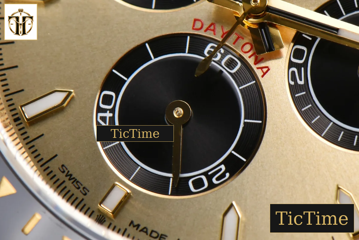 Daytona 126518 40mm Clean Factory YG 904L YG Dial Black Bezel Oysterflex Strap DD4131 — foto 8