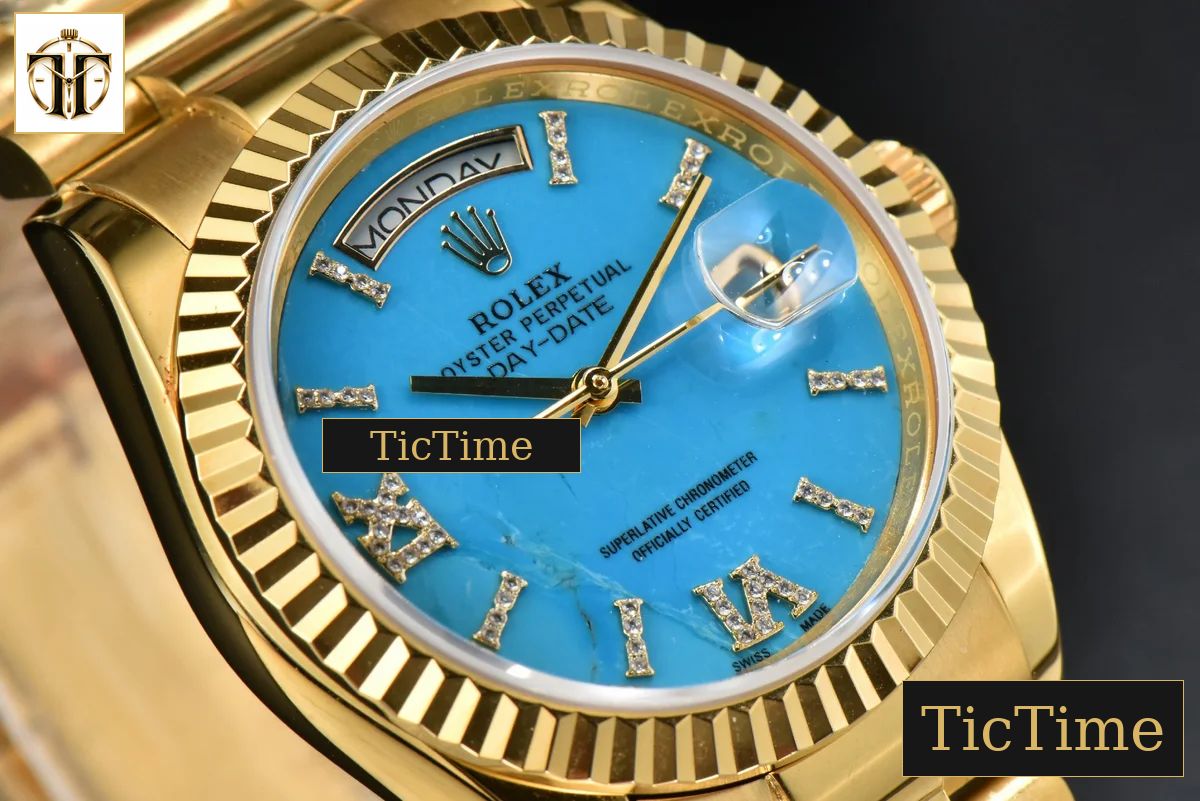 Daydate 36mm GMF YG Meteorite Dial Roma Diamond Marker YG Bracelet A3235 — foto 6