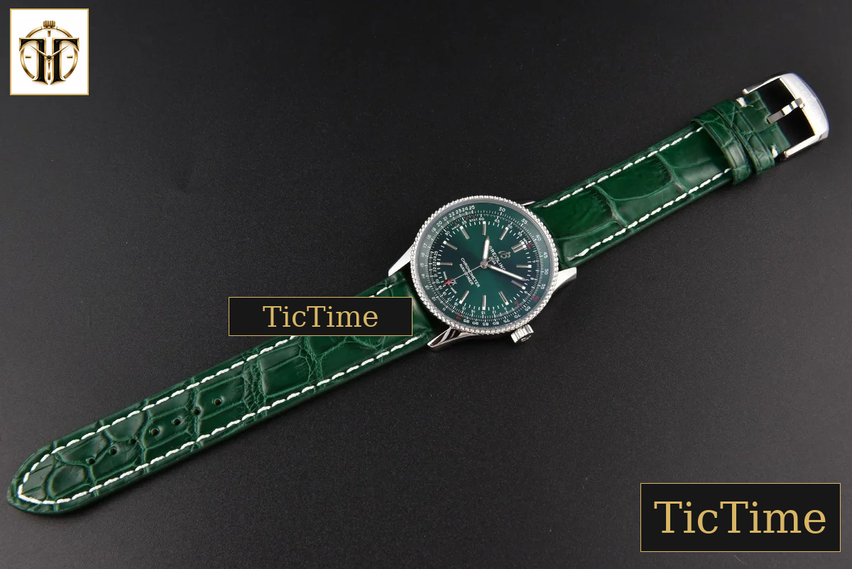 Navitimer 41mm TF Green Dial Green Leather Strap 2824 — foto 31